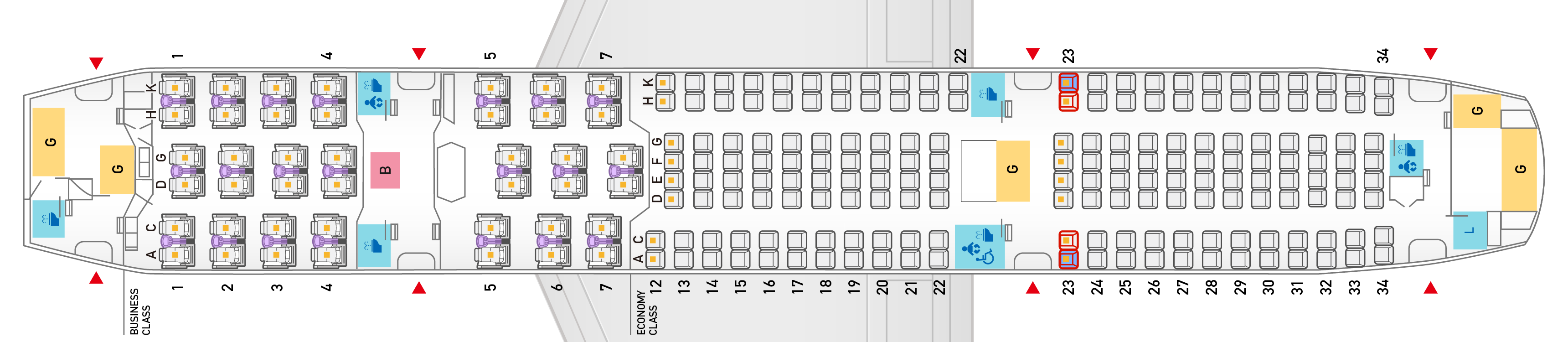 Boeing 787 салон схема