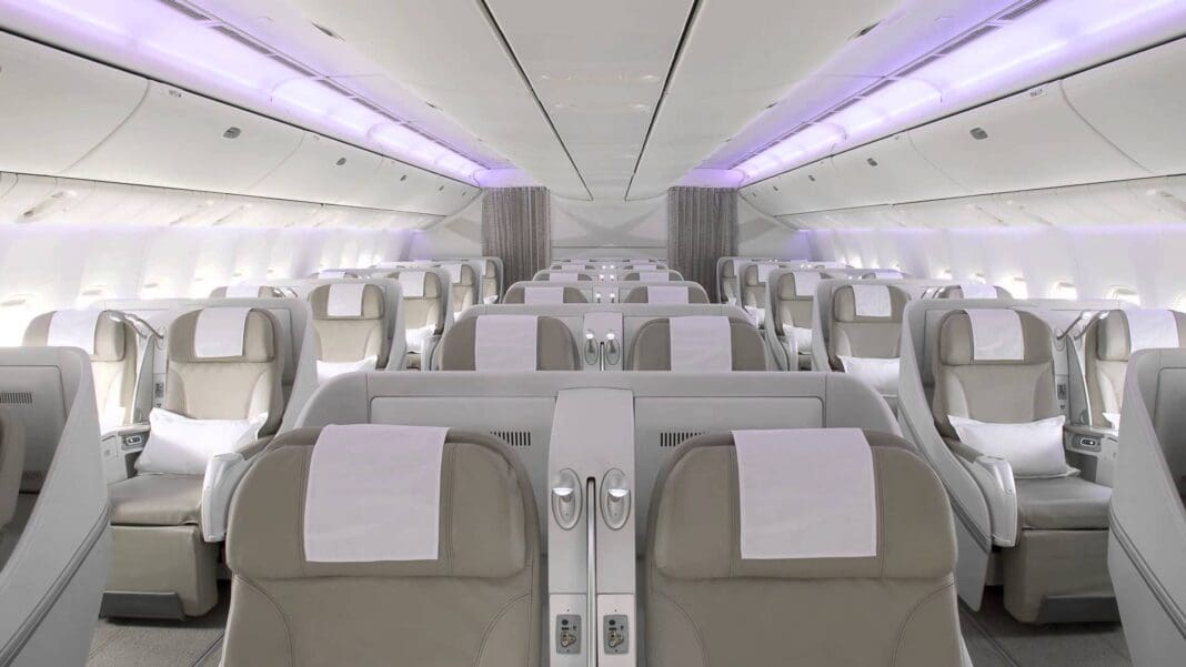 avion, Cabine d’avion, airbus, intérieur, plafond, aviation, vol