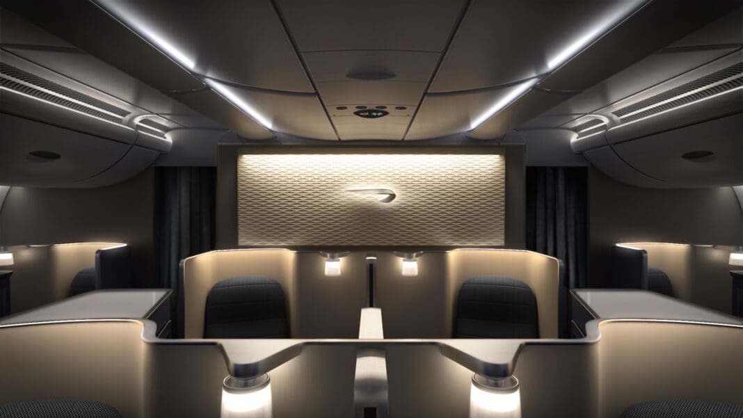 intérieur, Cabine d’avion, plafond, mur, avion