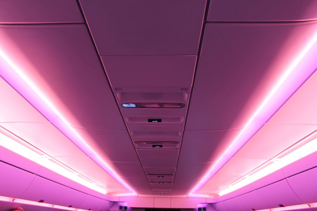plafond, Lampe fluorescente, léger, intérieur, avion