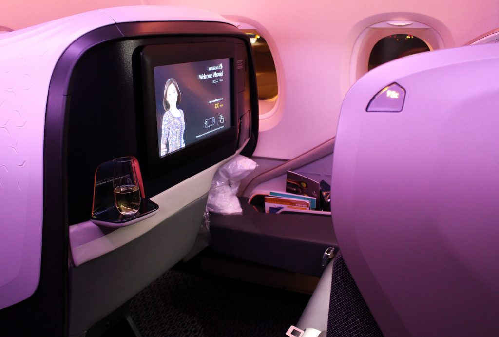 intérieur, Cabine d’avion, mur, avion, violet