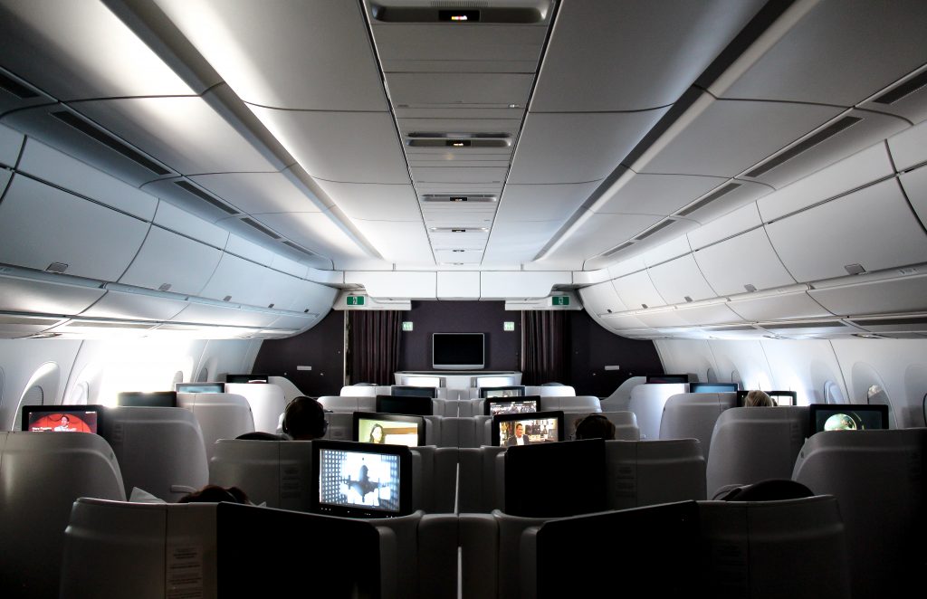 intérieur, avion, plafond, Cabine d’avion, ordinateur, mur, vol, airbus