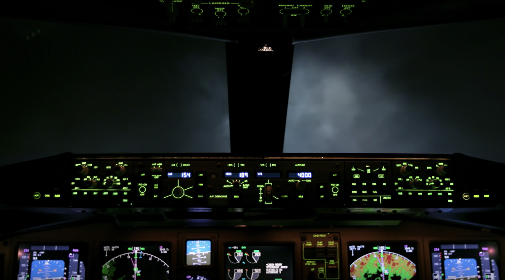 Instruments de vol, panneau de contrôle, capture d’écran, cockpit, intérieur