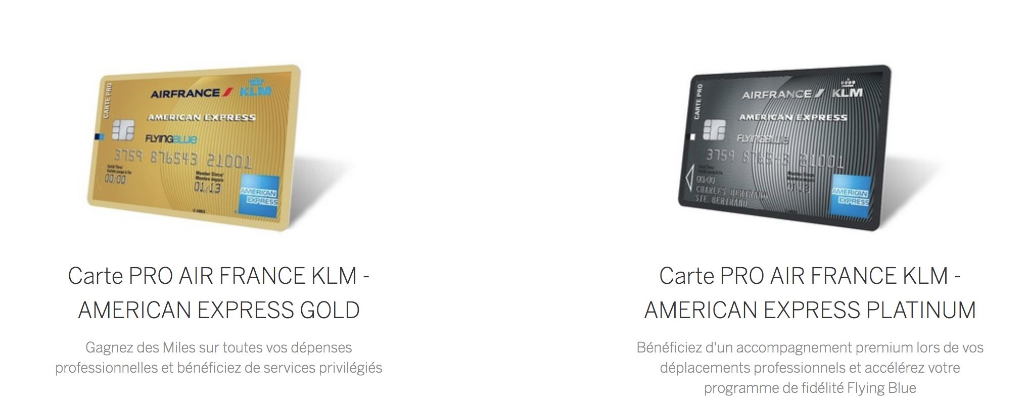Cartes American Express Air France KLM Pro augmentation des cotisations et "améliorations
