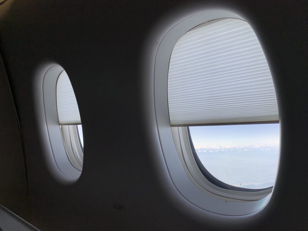 avion, fenêtre, intérieur