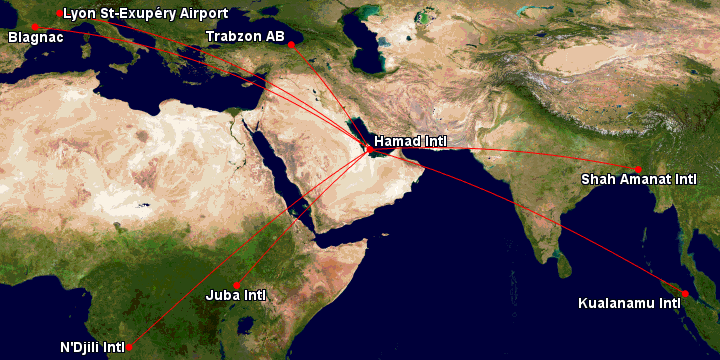 Nouvelles routes de Qatar Airways.