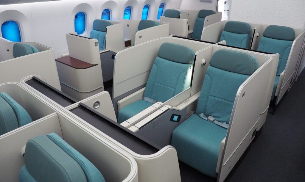 Cabine d’avion, intérieur, bleu, avion, chaise