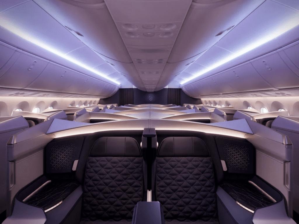 avion, Cabine d’avion, intérieur, plafond, Riyadh Air, Arabie Saoudite