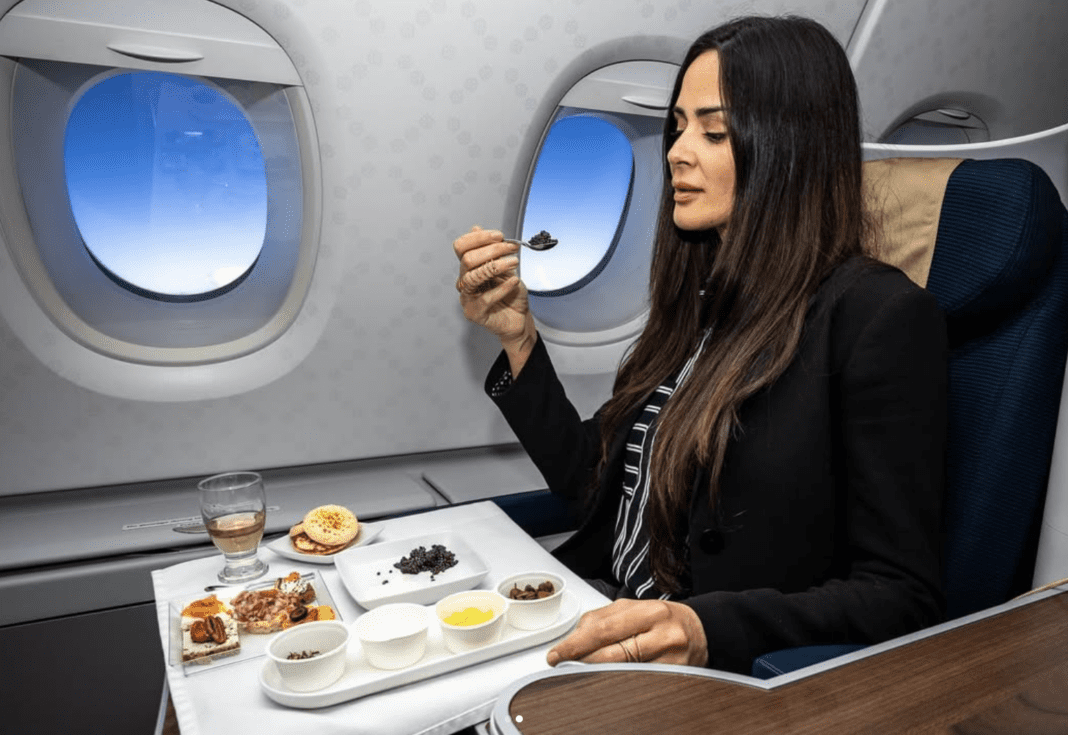 habits, personne, Visage humain, femme, Snack, intérieur, nourriture, mur, avion