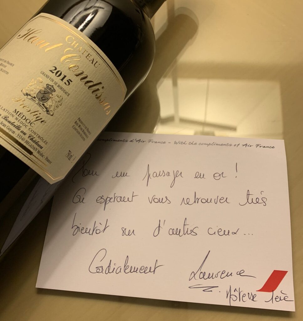 texte, reçu, écriture manuscrite, boisson, bouteille, Bouteille en verre, bouteille de vin, papier, intérieur, vin, Air France