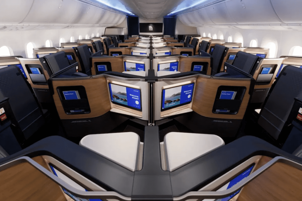 intérieur, Cabine d’avion, plafond, vol, United
