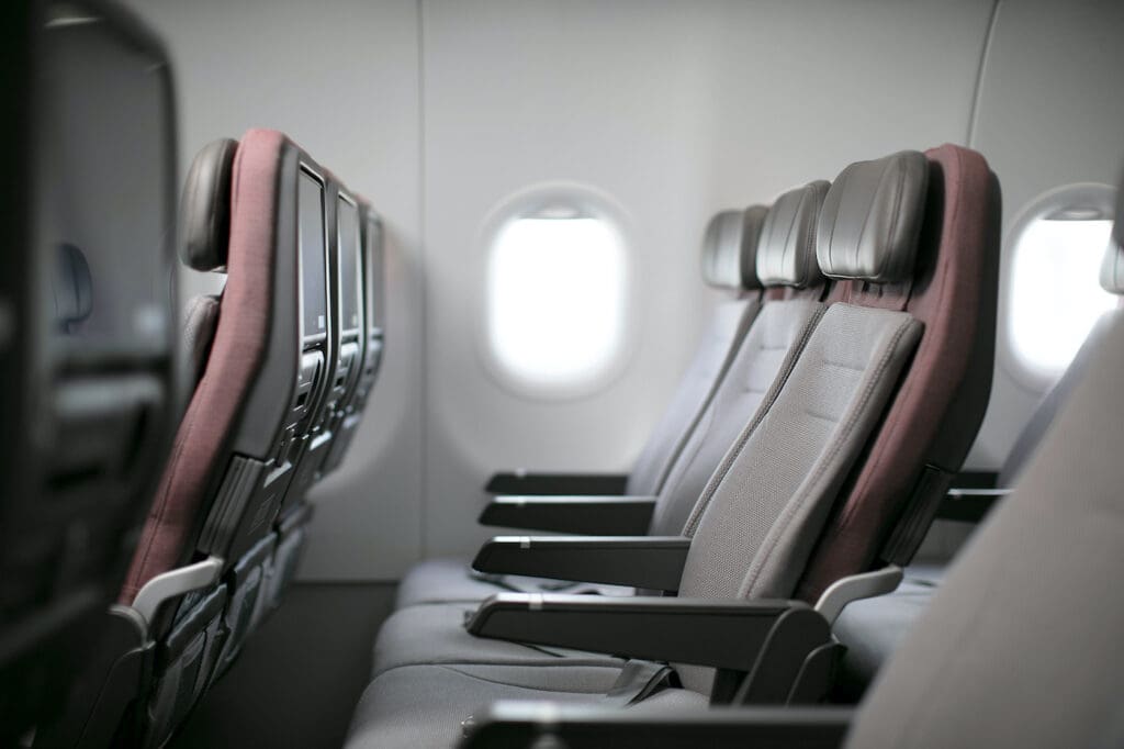 intérieur, mur, chaise, avion