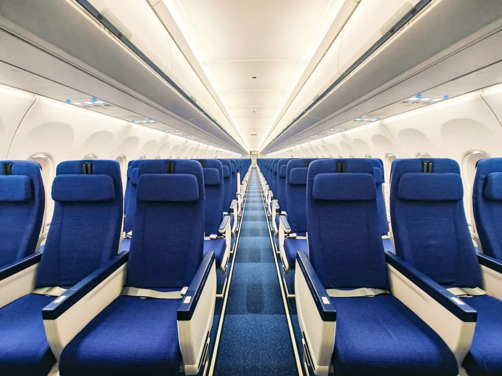 Cabine d&rsquo;avion, avion, passager, int&eacute;rieur, train